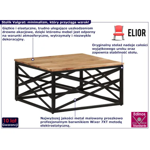 Industrialny stolik kawowy Valgart