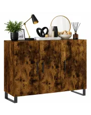 Komoda na czarnej podstawie przydymiony dąb - Molti w sklepie Edinos.pl