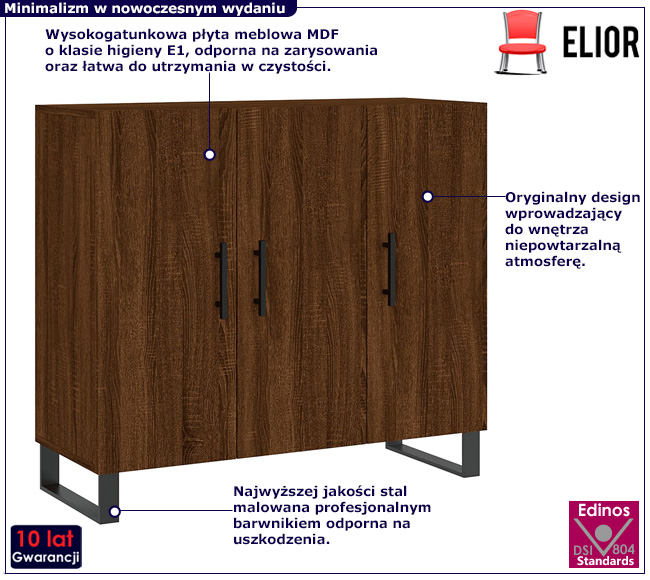 Komoda na nóżkach brązowy dąb Malta