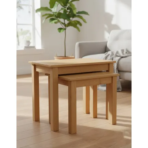 Zestaw 2 stolików wsuwanych pod siebie drewno sosnowe   Auris