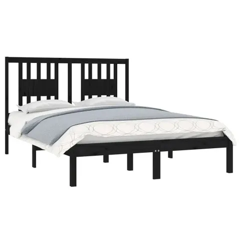 Sosnowe czarne łóżko 120x200 Basel 4X