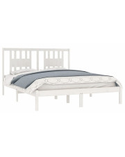 Białe podwójne łóżko sosnowe 140x200 - Basel 5X w sklepie Edinos.pl