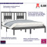 Fotografia Szare drewniane łóżko dwuosobowe 140x200 - Basel 5X z kategorii Łóżka drewniane