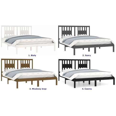 Szczegółowe zdjęcie nr 6 produktu Szare drewniane łóżko dwuosobowe 140x200 - Basel 5X