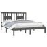 Szare drewniane łóżko dwuosobowe 140x200 - Basel 5X