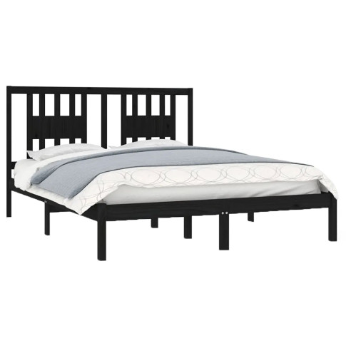 Sosnowe czarne łóżko 140x200 Basel 5X