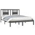 Dwuosobowe szare łóżko drewniane 160x200 - Basel 6X