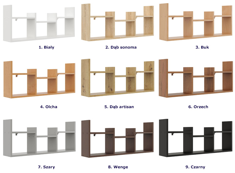 Minimalistyczna wisząca półka na książki Lorea