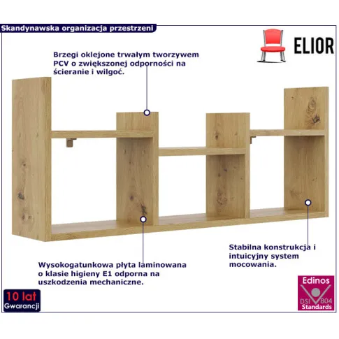 skandynawska nadstawka na biurko dąb artisan Lorea 3X