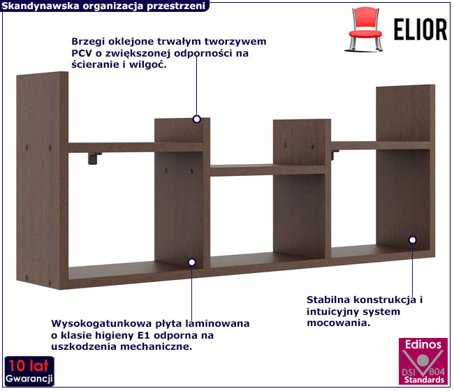 skandynawska nadstawka na biurko Iwez 3X wenge