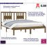 Drewniane łóżko w kolorze miodowy brąz 140x200 Basel 5X