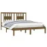 Małżeńskie drewniane łóżko miodowy brąz 140x200 - Basel 5X