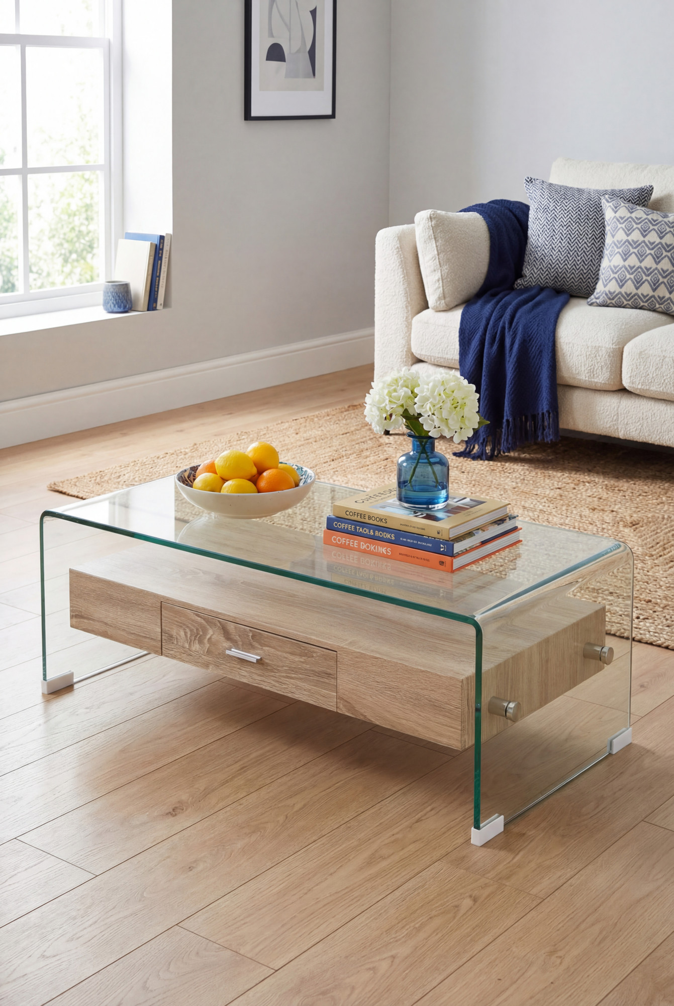 Aranżacja salonu z ławą imia