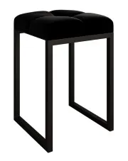 Czarny kwadratowy taboret w stylu loft - Lota w sklepie Edinos.pl
