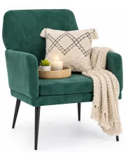 Zielony tapicerowany fotel wypoczynkowy do salonu - Rikon w sklepie Edinos.pl