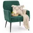 Zielony tapicerowany fotel wypoczynkowy do salonu - Rikon