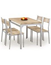 Stół z krzesłami Torino - dąb sonoma w sklepie Edinos.pl