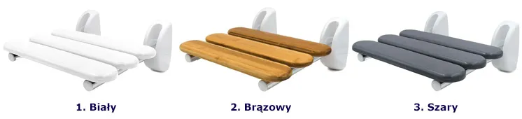 Kolory krzesełka prysznicowego Topaz