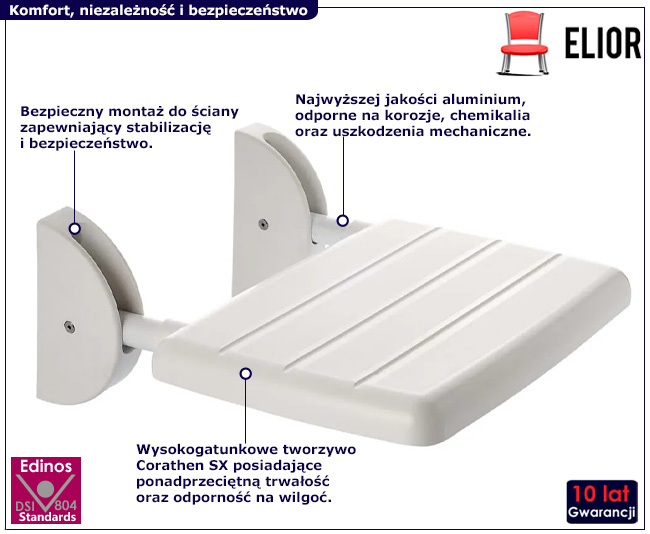 Biale krzesełko prysznicowe Fandon