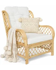 Fotel ogrodowy z prawdziwego rattanu - Bolly w sklepie Edinos.pl