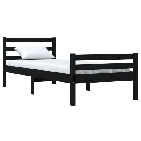Sosnowe czarne łóżko 90x200 Aviles 3X