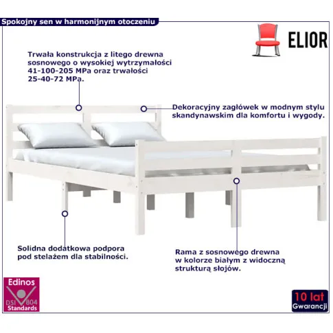 Drewniane łóżko w kolorze białym 120x200 Aviles 4X