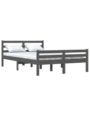 Szare sosnowe łóżko z zagłówkiem 120x200 - Aviles 4X w sklepie Edinos.pl