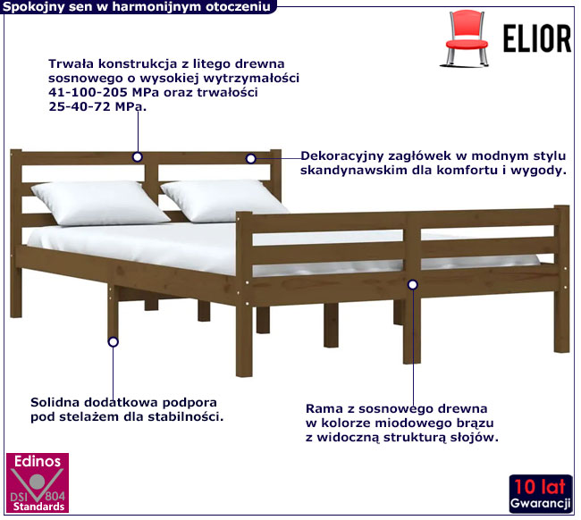 brązowe łóżko Fenso 4X