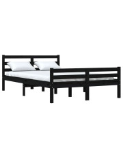 Czarne łóżko z litego drewna sosny 120x200 - Aviles 4X w sklepie Edinos.pl