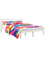 Podwójne białe drewniane łóżko 140x200 - Fenso 5X w sklepie Edinos.pl