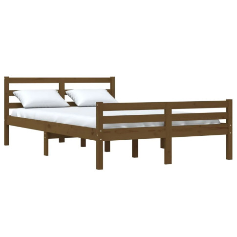 Sosnowe brązowe łóżko 140x200 Aviles 5X
