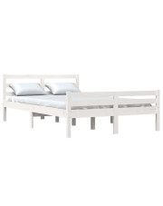 Białe drewniane dwuosobowe łóżko 160x200 - Aviles 6X w sklepie Edinos.pl