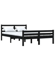 Drewniane czarne łóżko dwuosobowe 160x200 - Aviles 6X w sklepie Edinos.pl