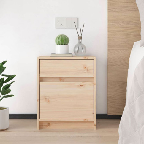 Wizualizacja sosnowa drewniana szafka do sypialni Cewi