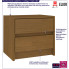 Infografika drewnianej szafki nocnej z 2 szufladami miodowy brąz Enas