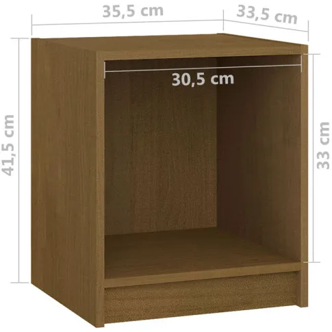 wymiary drewnianej minimalistycznej szafki nocnej z drewna ixis