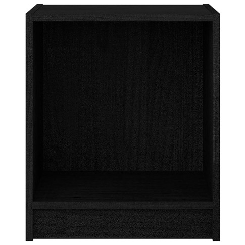 Czarna drewniana szafka stolik do sypialni Ixis