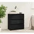 Czarna drewniana komoda z 3 szufladami Lixi