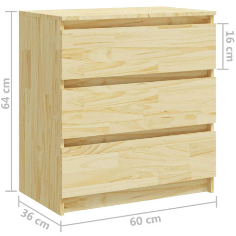 Wymiary naturalna komoda z litego drewna do sypialni Lixi