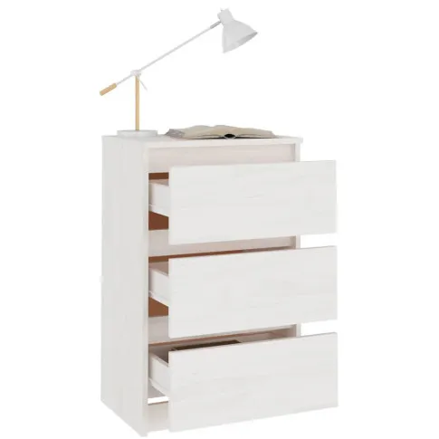 Biała szafka z 3 szufladami Orco