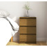 Sosnowa drewniana komoda z 3 szufladami Orco miodowy brąz w skandynawskiej sypialni