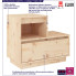 Infografika drewnianej szafki z szufladą i półką naturalna Zopi