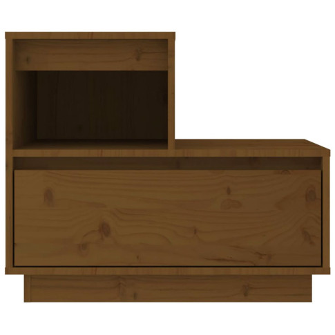 Sosnowa szafka nocna z pojemną szufladą i półką miodowy brąz Zopi