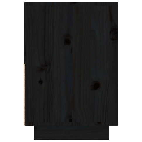 Czarna drewniana szafka nocna z szufladą do sypialni skandynawskiej Zopi