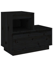 Czarna szafka nocna drewniana z szufladą - Zopi w sklepie Edinos.pl