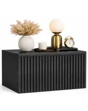 Czarna ścienna szafka nocna ryflowana - Falos w sklepie Edinos.pl