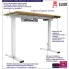 Infografika biurka elektrycznego do pracy na stojąco drewniany + biały Rucal 3X