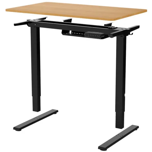 Metalowe biurko z regulacją wysokości drewniany czarny 100x60 Rucal 3X