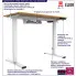 Infografika biurka elektrycznego do pracy na stojąco drewniany biały Rucal 4X 120x60