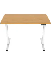 Biurko z elektryczną regulacją wysokości drewniany + biały - Evron 4X w sklepie Edinos.pl